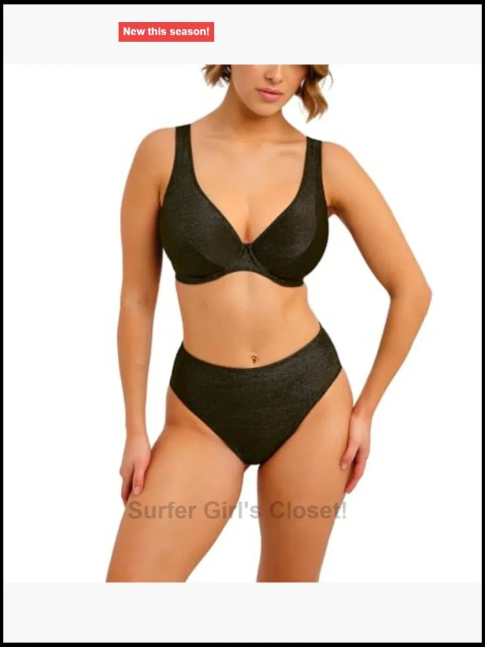 Underwire High Apex Bikini Top Racerback Hook and Bar Closure